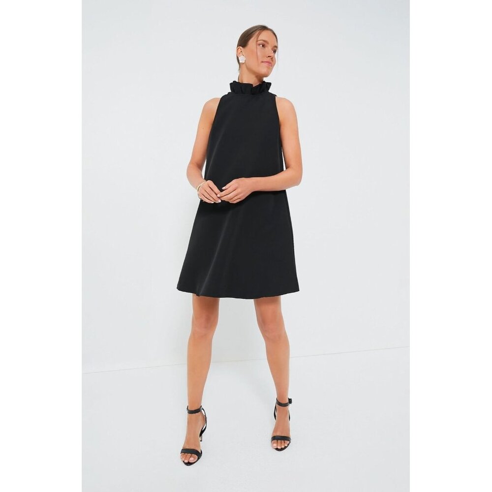 Tuckernuck Black Blythe Dress 3XL Sleeveless Ruffle Collar Bow Cocktail Party